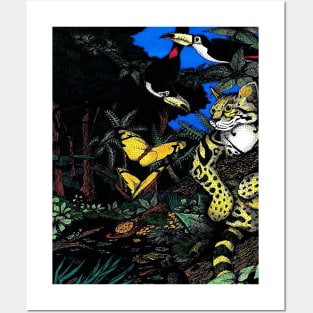Rain Forest Ocelot Posters and Art